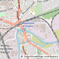 Map of Wakefield, West Yorkshire