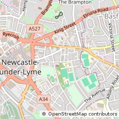 Map of Newcastle, Staffordshire