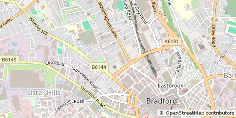 Map of Bradford, West Yorkshire