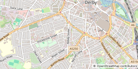 Map of Derby, Derbyshire