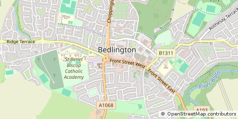 Map of Bedlington, Northumberland