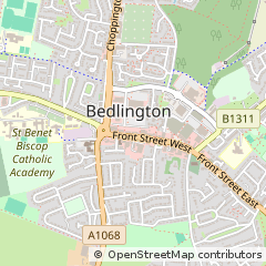 Map of Bedlington, Northumberland
