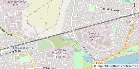Map of Lancing, West Sussex