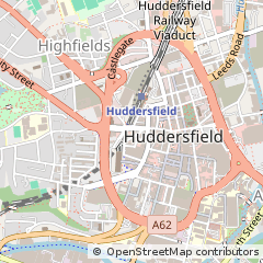 Map of Huddersfield, West Yorkshire