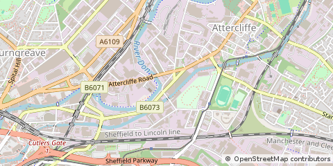 Map of Sheffield, South Yorkshire