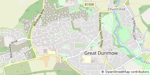 Map of Dunmow, Essex, Essex
