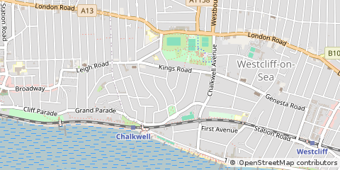 Map of Westcliff-on-SEA, Essex