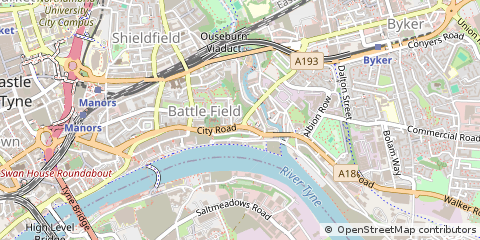 Map of Newcastle Upon Tyne