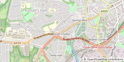 Map of Dudley, West Midlands