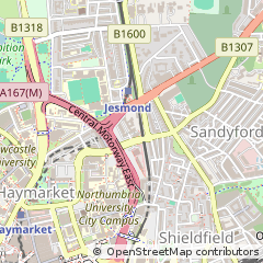 Map of Newcastle Upon Tyne, Tyne and Wear