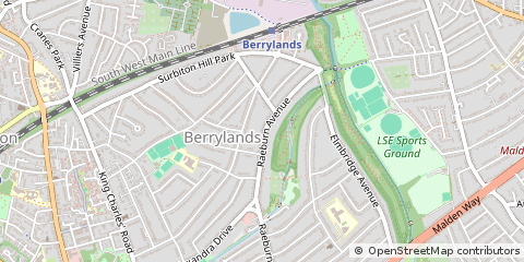 Map of Surbiton, Surrey