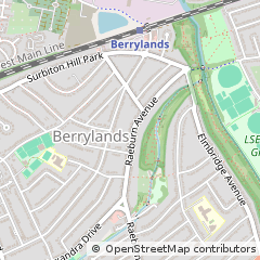 Map of Surbiton, Surrey