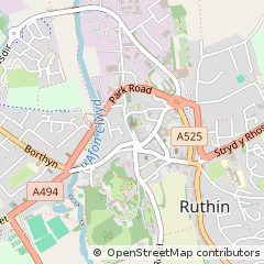 Map of Ruthin, Denbighshire