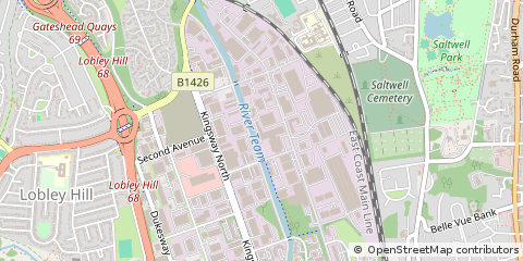 Map of Gateshead