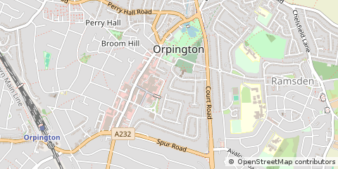 Map of Orpington, Kent