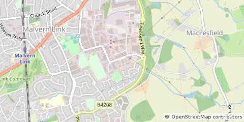 Map of Malvern, Worcestershire
