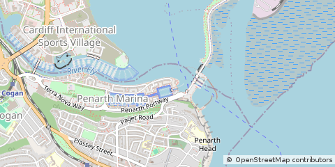 Map of Penarth, South Glamorgan