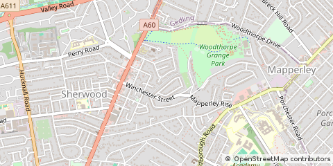Map of Nottingham, Nottinghamshire