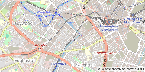 Map of Birmingham, West Midlands