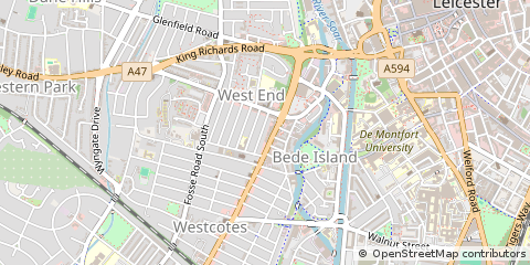 Map of Leicester, South Yorkshire