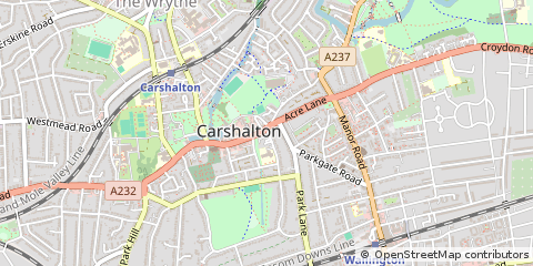 Map of Carshalton, Surrey