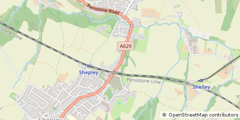 Map of Huddersfield, West Yorkshire