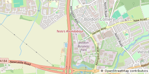 Map of Boldon, Tyne and Wear