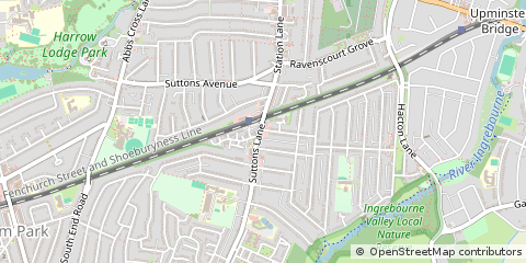 Map of Hornchurch, Essex