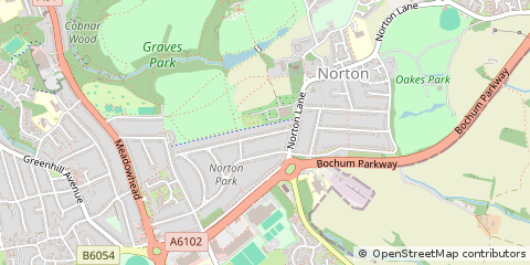 Map of Sheffield, South Yorkshire