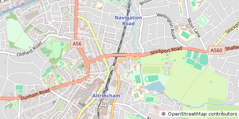 Map of Altrincham, Greater Manchester