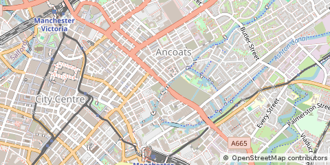 Map of Manchester, Lancashire