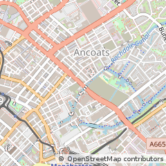 Map of Manchester, Lancashire