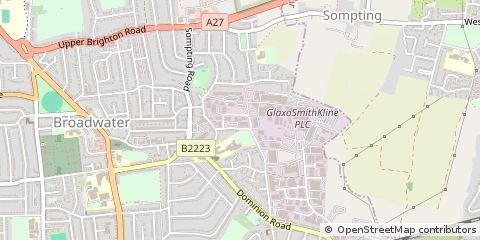 Map of Worthing, West Sussex