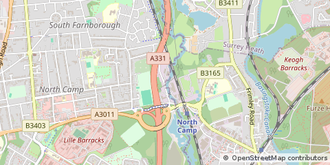 Map of Farnborough, Hampshire