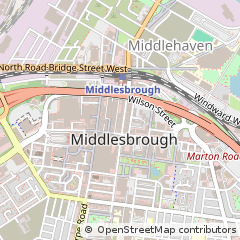 Map of Middlesbrough, Teesside