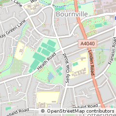 Map of Bournville, Birmingham