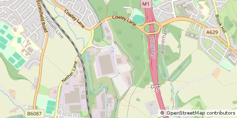Map of Sheffield, South Yorkshire