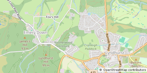 Map of Lyndhurst, Hants