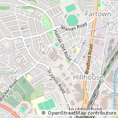 Map of Huddersfield, West Yorkshire