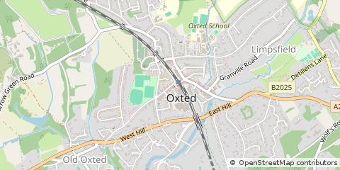 Map of Oxted, Surrey