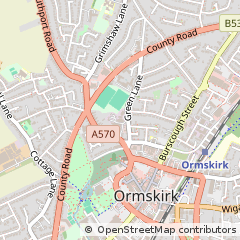 Map of Ormskirk, Lancashire
