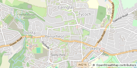 Map of Swansea