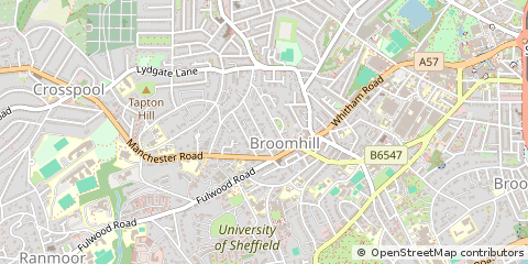Map of South Yorkshire