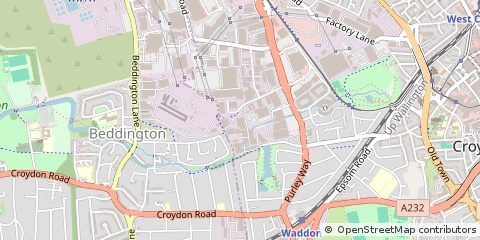Map of Croydon, Surrey