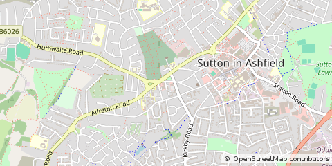 Map of Sutton-in-Ashfield