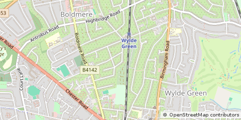 Map of Sutton Coldfield, West Midlands