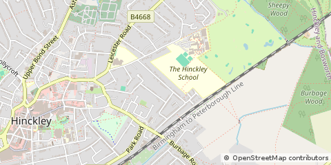 Map of Hinckley, Leicestershire