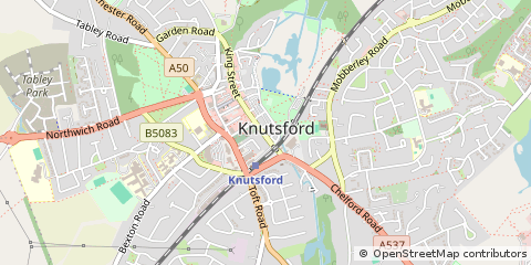 Map of Knutsford, Cheshire