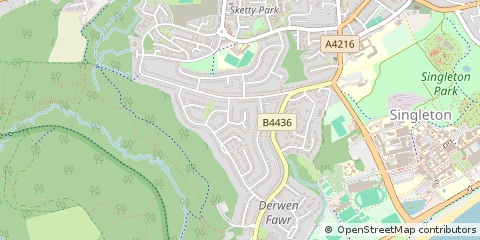 Map of Swansea, Mid Glamorgan