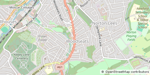 Map of Sheffield, South Yorkshire